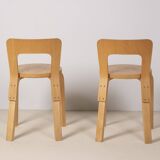 2x Alvar Aalto Chair Model 65, 1970s Artek