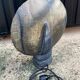 Ceramic lamp base - Vintage Raku grey/black