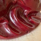 Red ceramic zoomorphic candle holder
