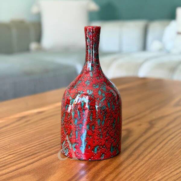 Speckled Bordeaux bottle vase Asif