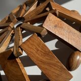 Vintage turned wooden table basket