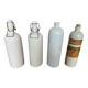 Set of 4 Old Grey Stoneware Bottles + Vintage Porcelain Stopper