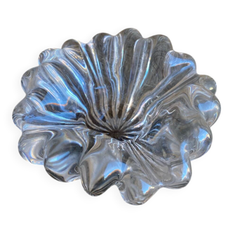 Vintage twisted crystal ashtray in the style of daum #d956