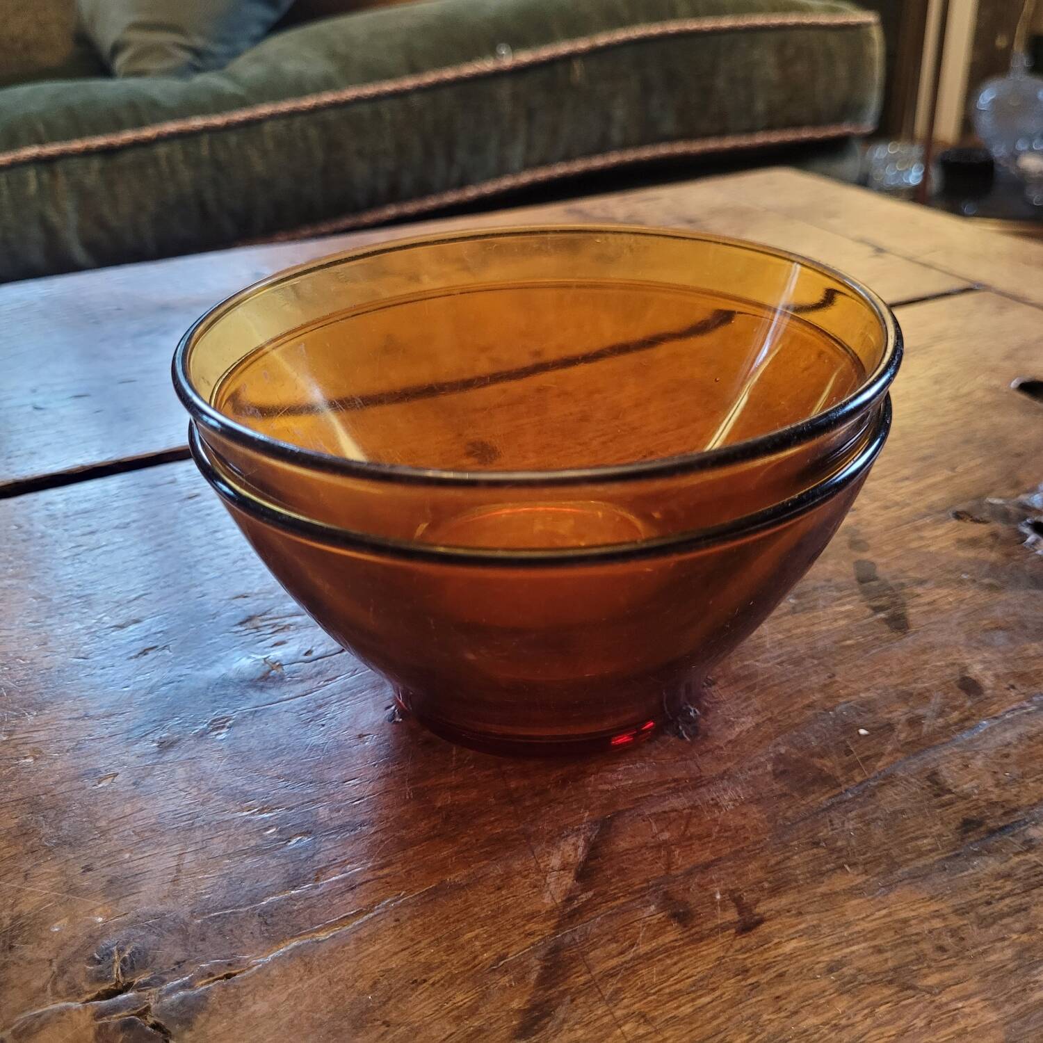 amber glass bowls – mid-20th century vintage