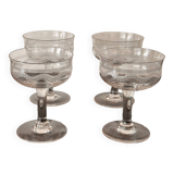 4 coupes à champagne Art deco