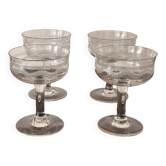 4 coupes à champagne Art deco