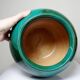 Large ceramic ball vase, art deco style, shade of green, vintage