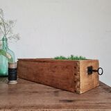 Old wooden drawer with key