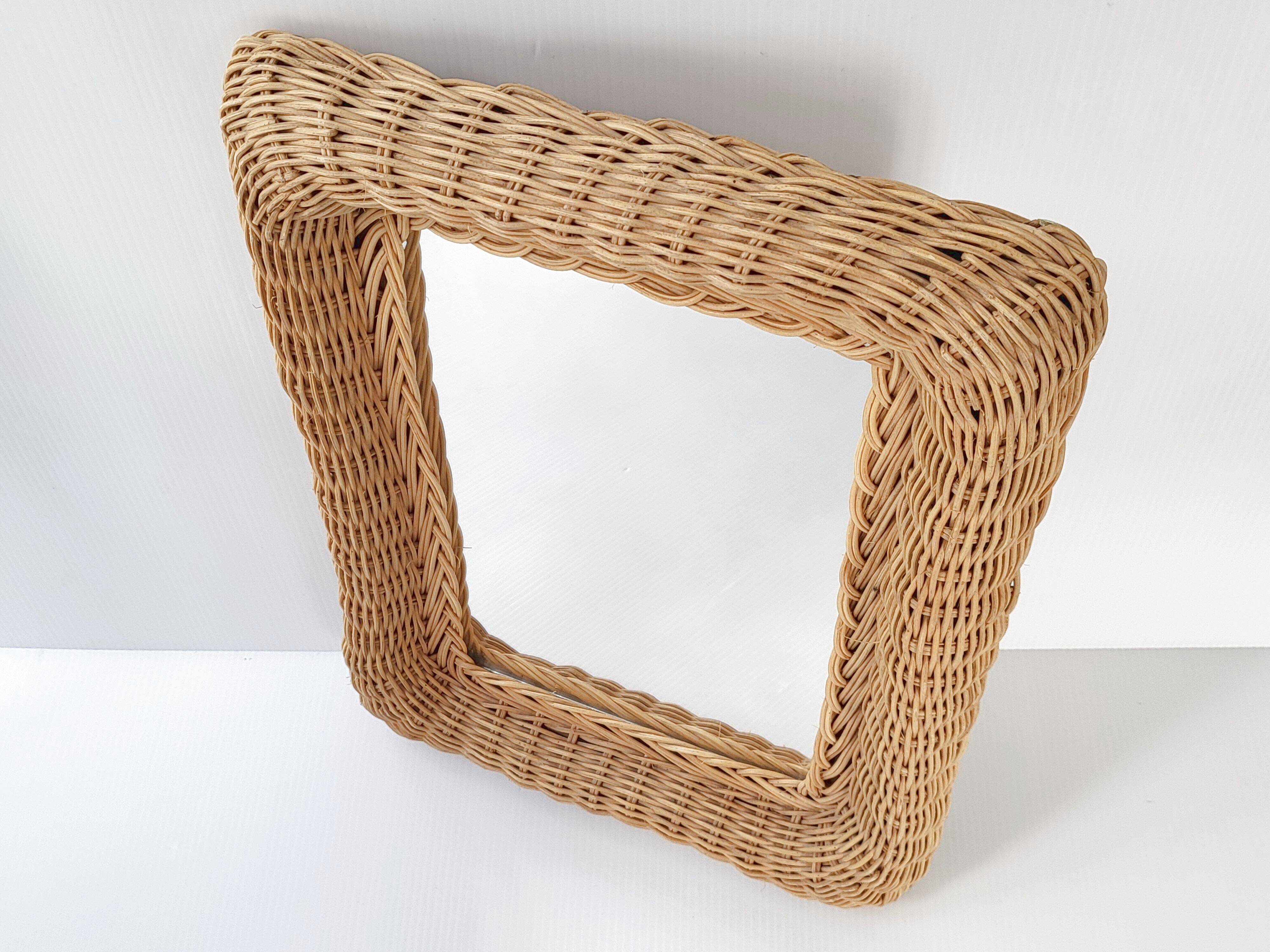 Vintage rattan mirror 1960