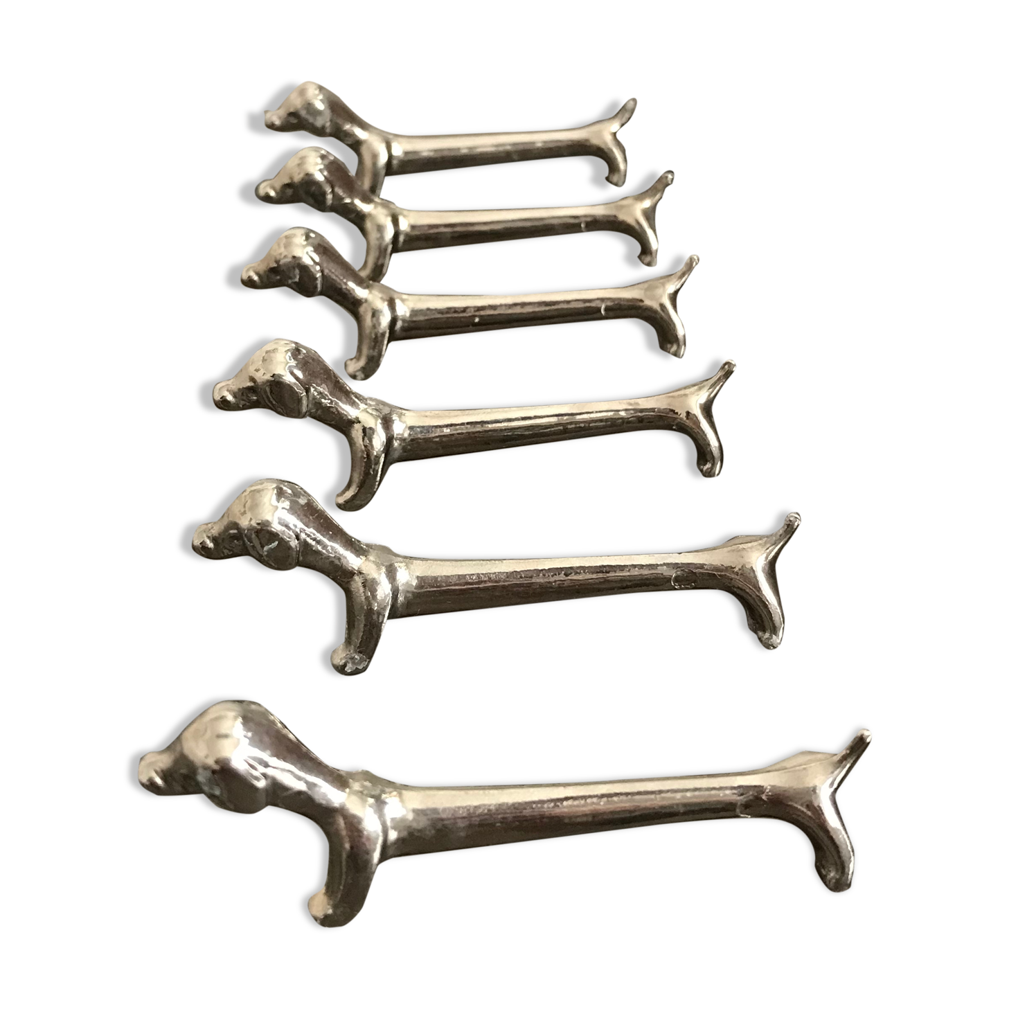 Basset knife holder in silver metal