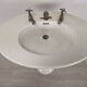 Porcelain sink basin on pedestal