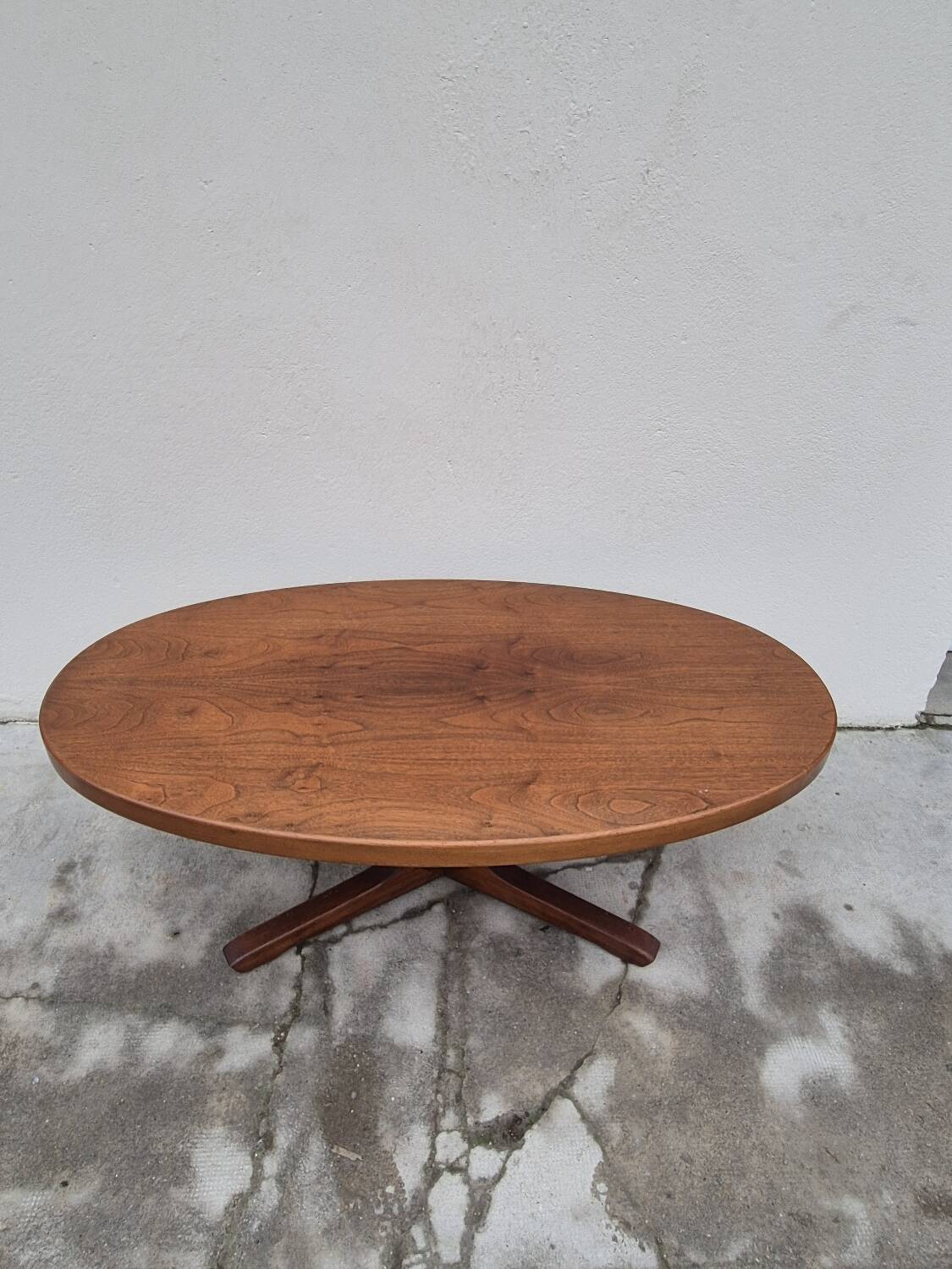 Baumann oval coffee table in teak 1950s vintage