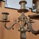 Pair of gilded bronze and brass candelabra with 4 light arms.