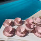 Magnificent service in art deco pastel pink porcelain.