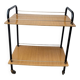 Rolling dessert trolley in formica – black tubular structure, 1960s.