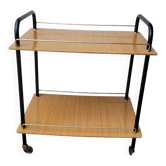 Rolling dessert trolley in formica – black tubular structure, 1960s.