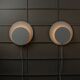 White metal Cirkel wall lamps by Kjeld Darø - set of 2, Danish 1980s diffused light