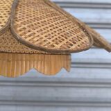 Vintage wicker flower pendant light