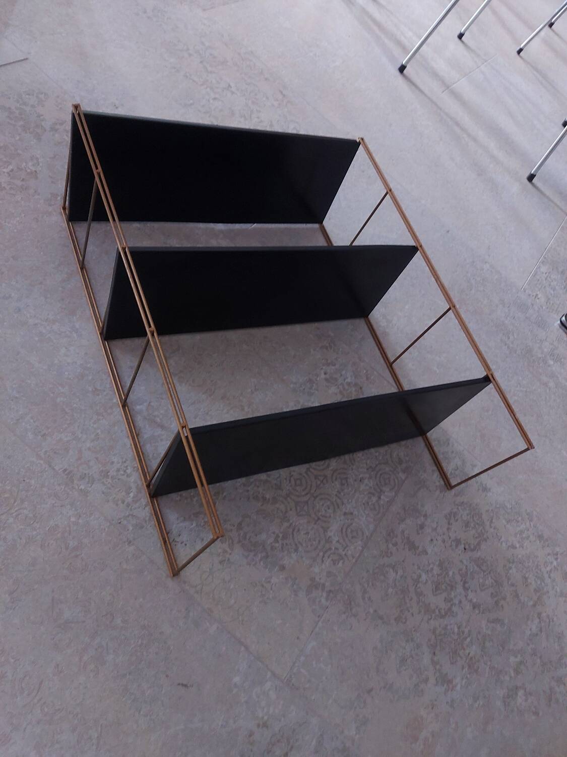 Vintage string metal shelves