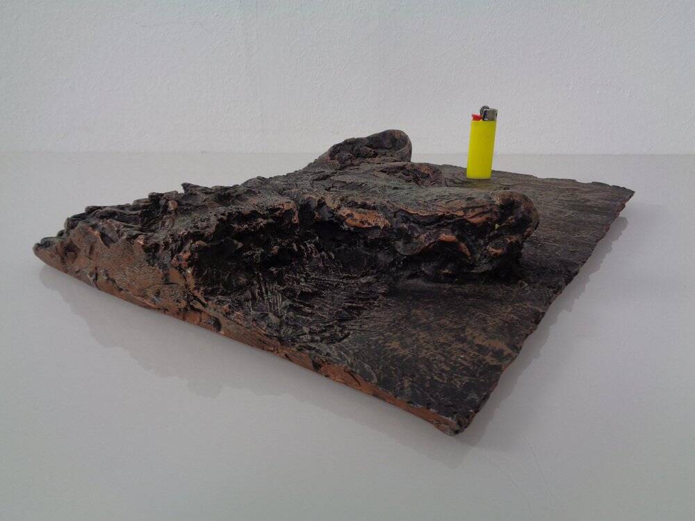 Large copper-coloured German Shepherd relief, 1960s