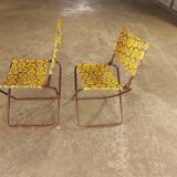 2 vintage folding camping chairs