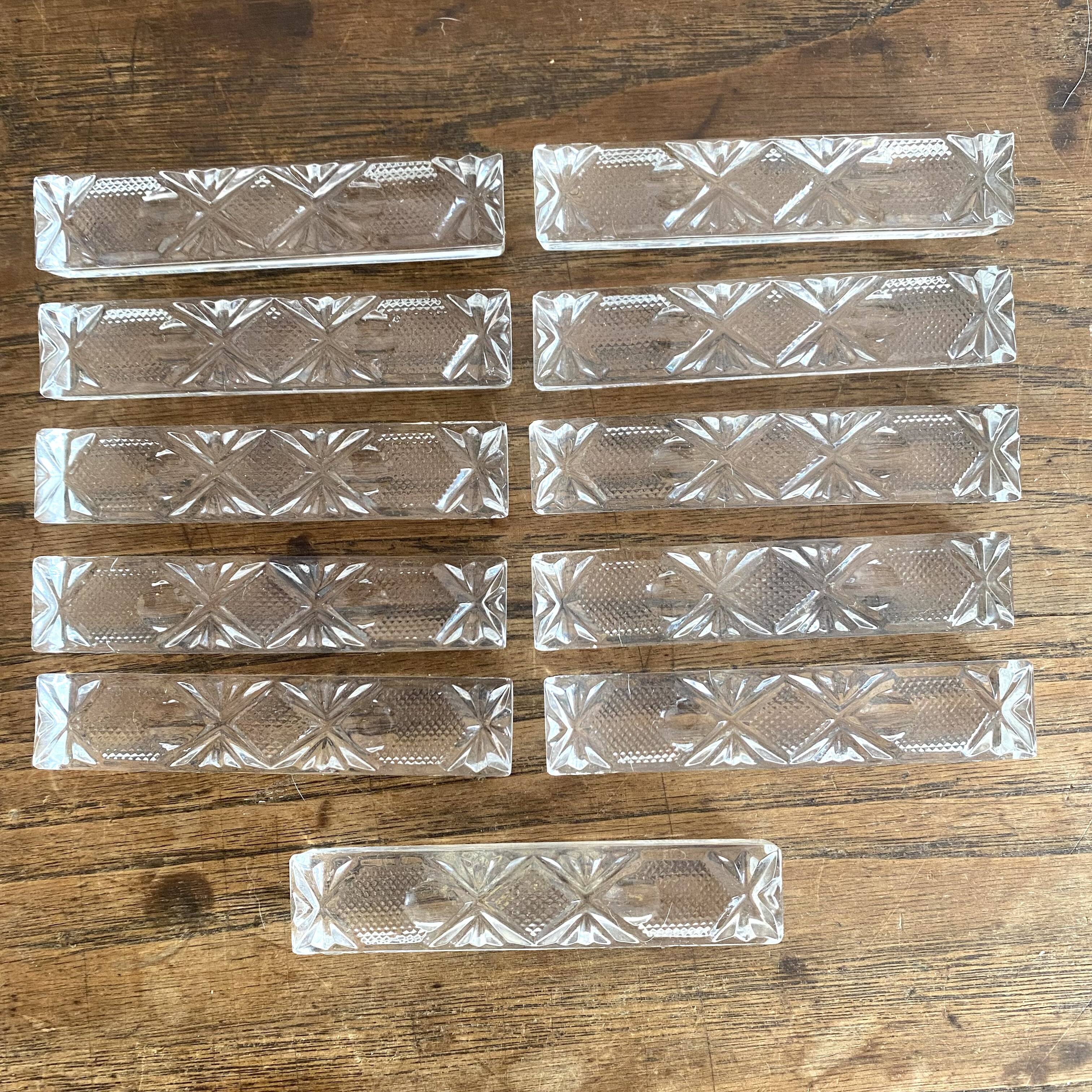 Porte-couteaux en verre moulé, années 50