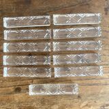 Porte-couteaux en verre moulé, années 50