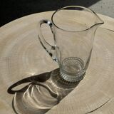 Carafe à anse en verre belle matière pied motifs billes de verre H21