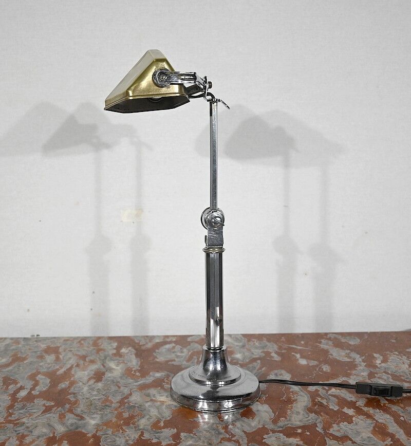 Metal desk lamp, after the pirouett' model, art deco, 1930