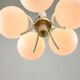 Mid-century modern Italian Brass and Opaline Chandelier