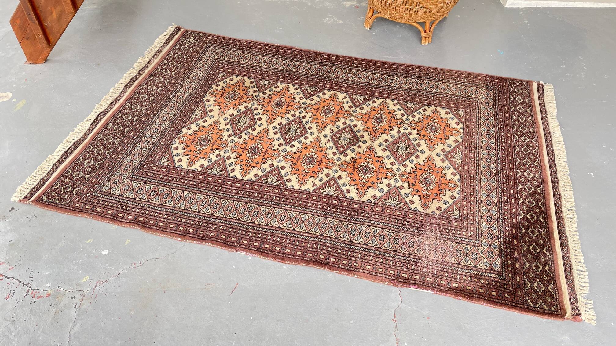 Tapis oriental pakistan gris-pourpre 196cm x 126cm