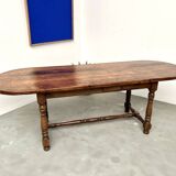 Grande table ancienne ovale en chêne massif – Circa 1900