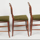 6 mahogany colonial lyre chairs and green velvet