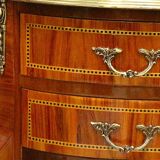 Pair of Bedside Tables / Salon in Marquetry Transition Style Louis XV/Louis XVI