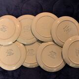 8 dessert plates of Sarreguemines, Jocelyne model