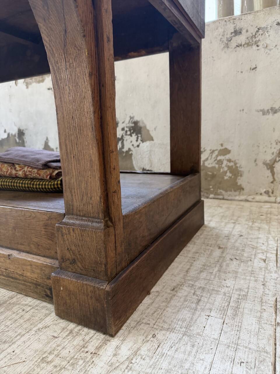 Table de gantier drapière 1900 chêne massif 330cm XL