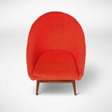 2 space-age bucket seats in red, 1960s, set of 2