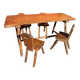 Table and 4 wooden chairs set