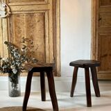 Pair of vintage stools by Olavi Hänninen – Solid oak – 1950s