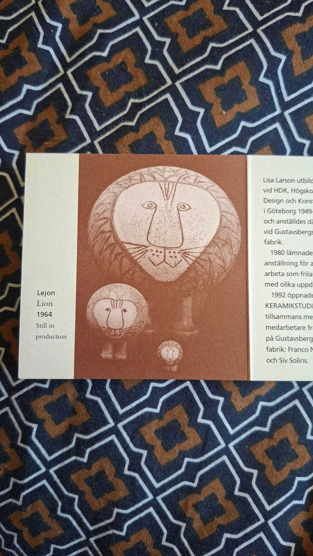 Two Lions Africa Series Lisa Larson Gustavsberg Workshop 1960s