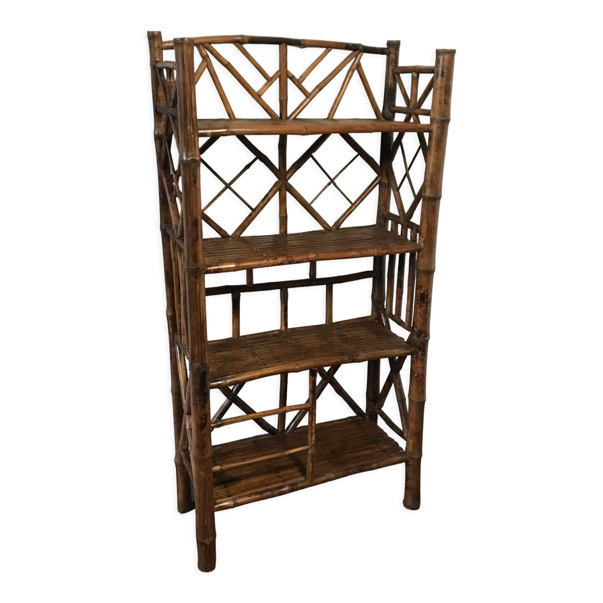 Vintage 1970 bamboo shelf