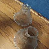 Tulip chiseled white glass