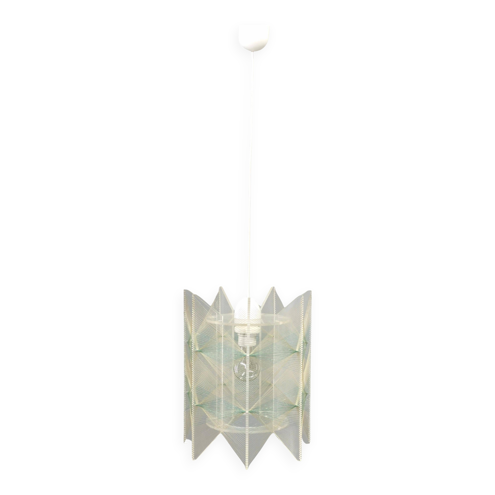 Space Age String Pendant Lamp, Plastic, Czechoslovakia, 1970s