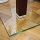 Very beautiful Marais International design pedestal table in 10mm clear glass
