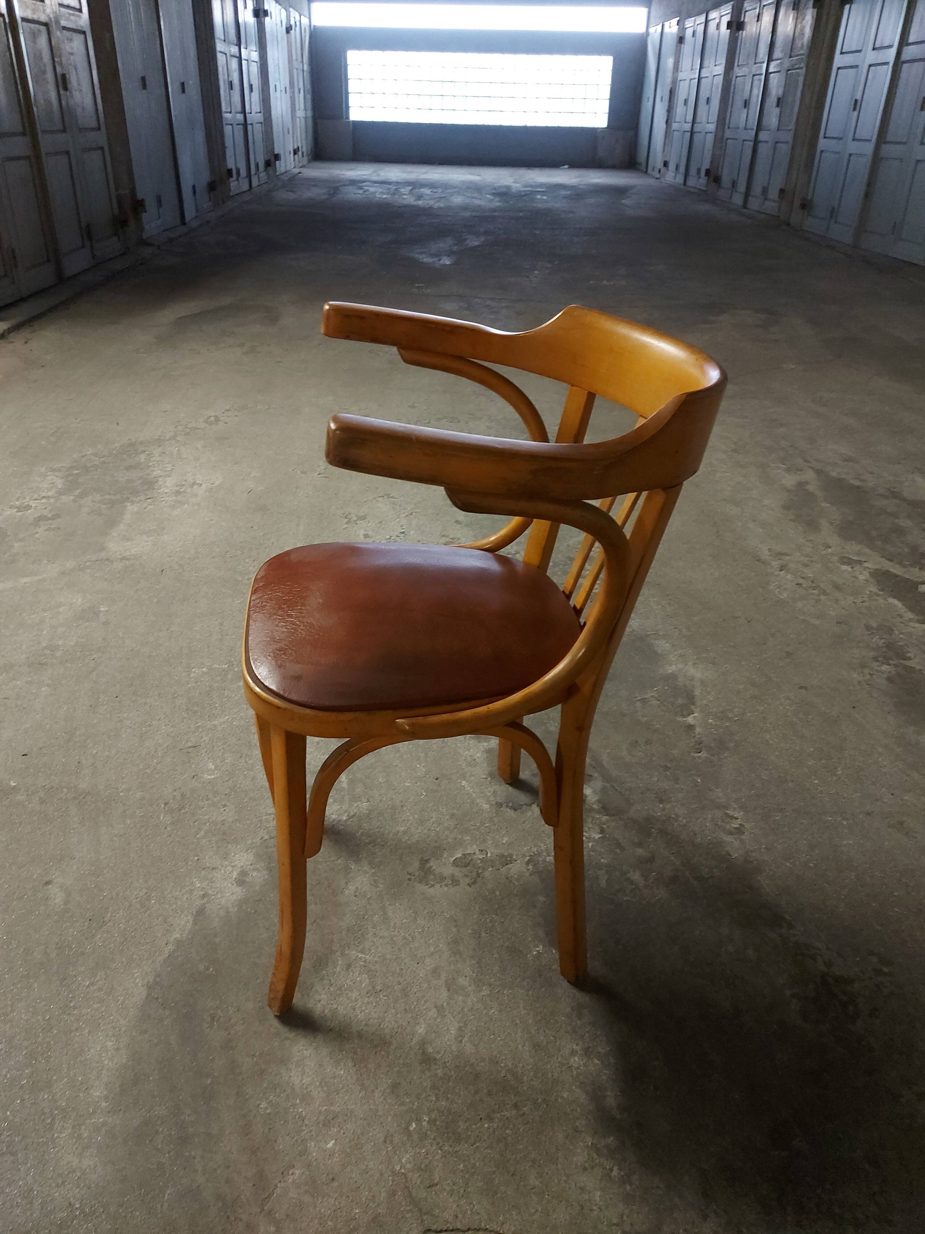 Fauteuil vintage en bois Baumann