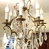 Bronze and crystal chandelier