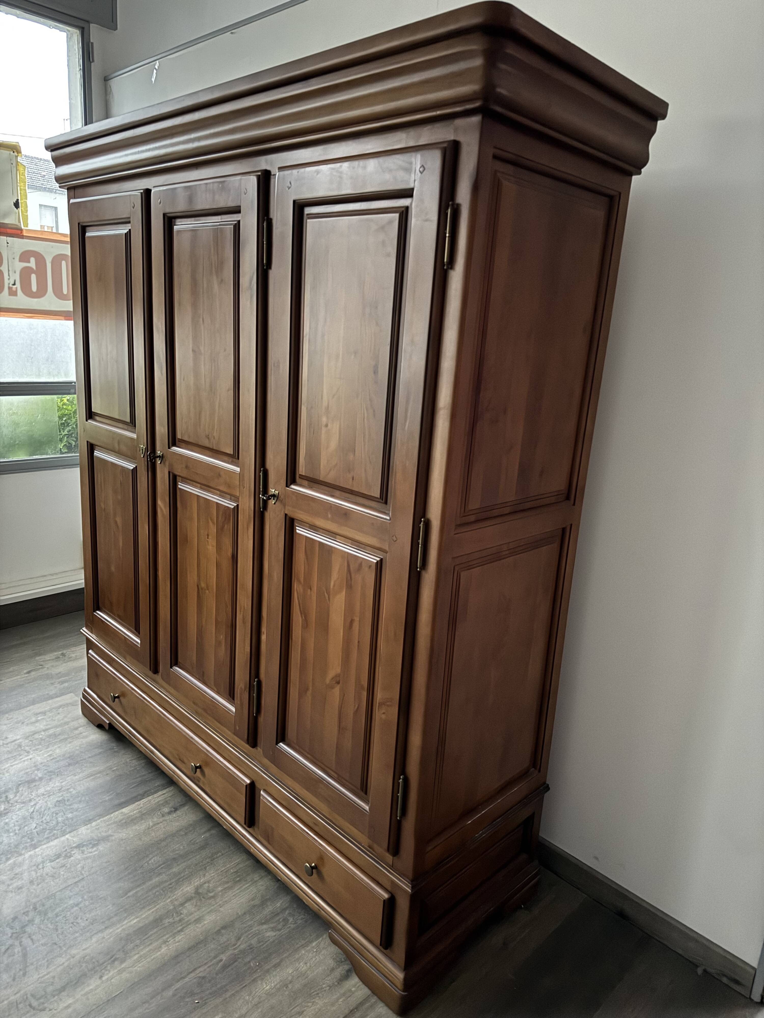 Louis Philippe style cherry wood wardrobe