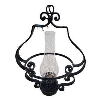 Wrought iron suspension chandelier