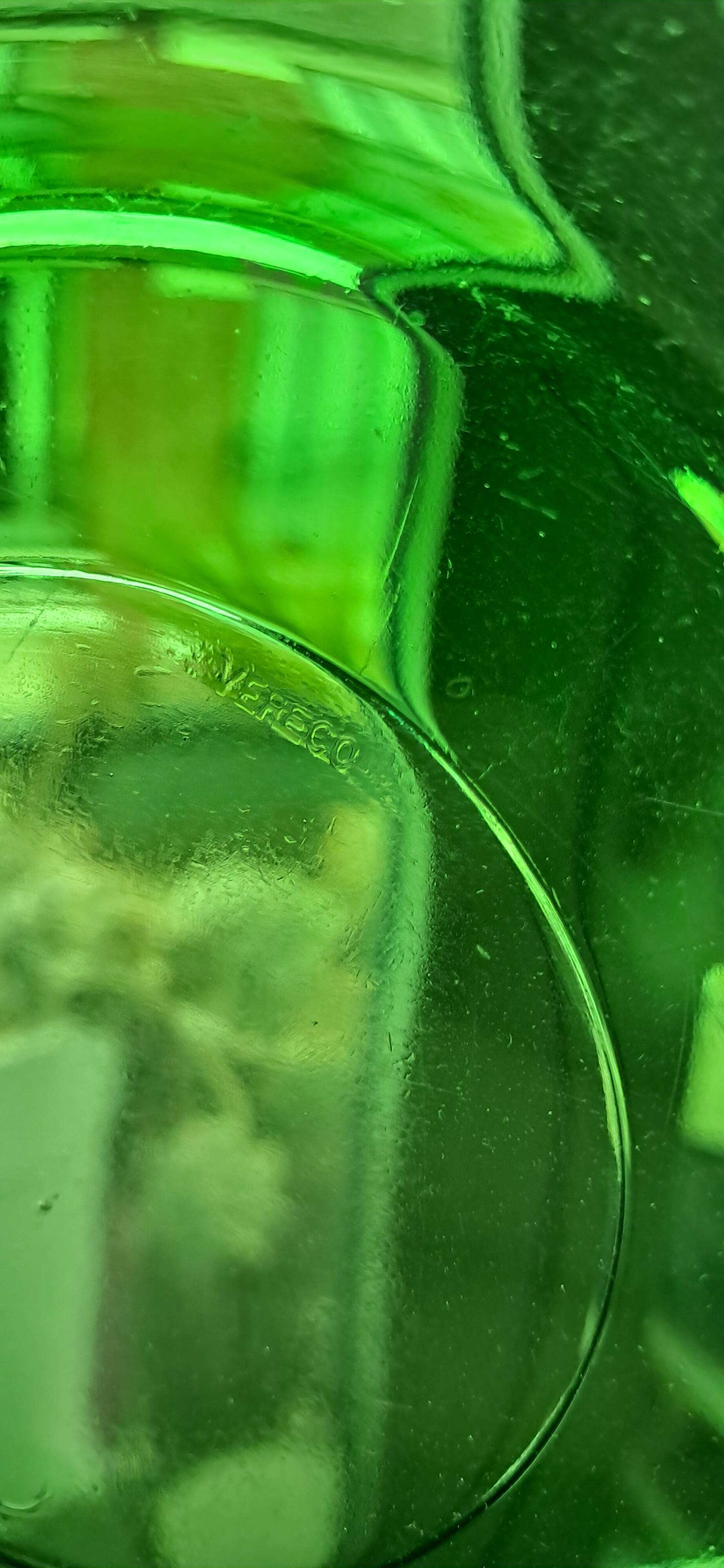 Vintage emerald green salad bowl made in France.