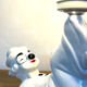 Clown lamp - ceramic - vintage - 70s